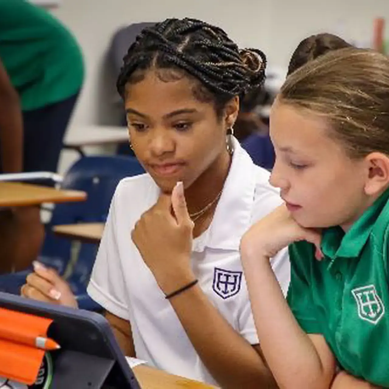 Two upper school students